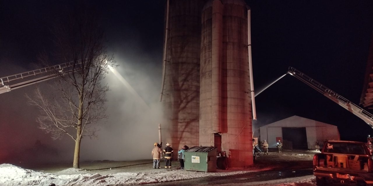 Barn fire at Dairy Farm in Pound