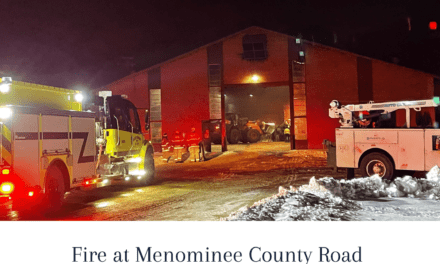 A vehicle fire inside of a Menominee County Building in Stephenson draws out multiple fire and rescue