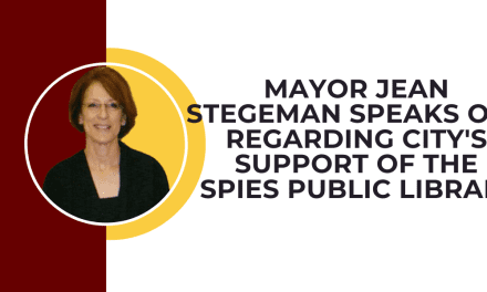 Mayor Jean Stegeman speaks out regarding the Spies Public Library
