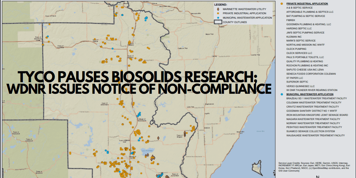 Tyco pauses biosolids research; WDNR issues notice of non-compliance